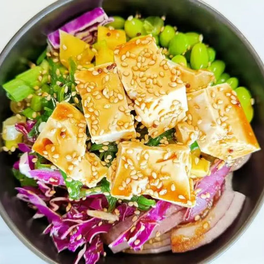 Tofu Poke Bowl at Poke Kitchen, Healthy Food Restaurant in East Windsor
